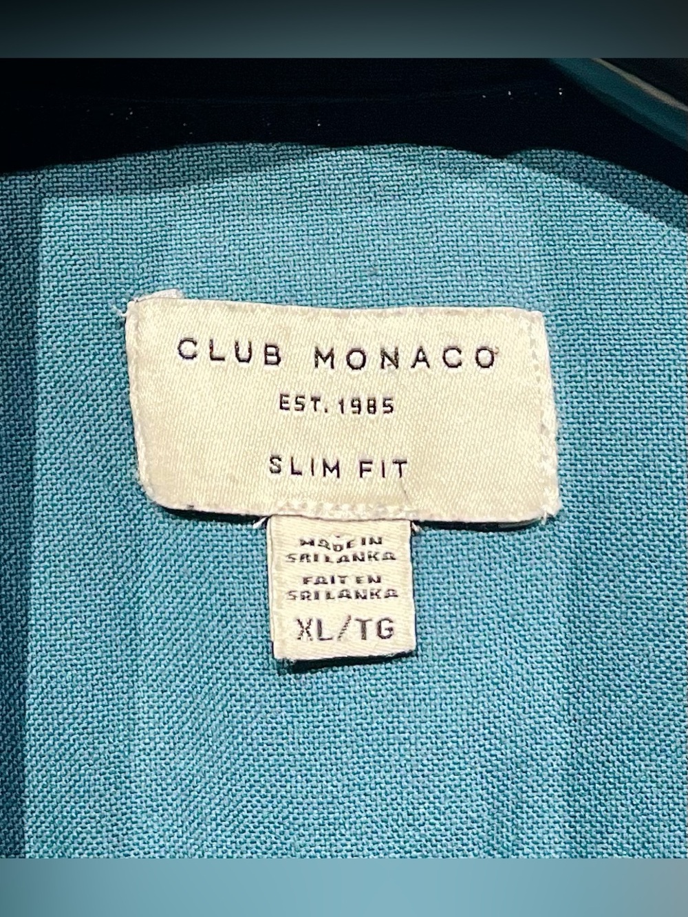 Club Monaco Teal Button-Down Shirt - Slim Fit - Size XL (Men’s) - Picture 4 of 5